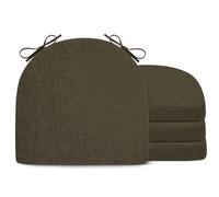 FlyGulls Chair Cushions for Dining Chairs U-shaped Seat Cushion with Non-Slip Back for Kitchen Office Chair Extra Thick Chair Pads with Ties 4 Pack(Khaki 43x40x5 cm/17x16x2 inch)