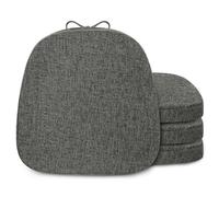 FlyGulls Dining Chair Cushions Set of 4 Non Slip Seat Cushions for Dining Chairs with Ties and Washable Covers Kitchen Seat Pads 35.5x35.5cm Dark Grey