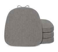 FlyGulls Dining Chair Cushions Set of 4 Non Slip Seat Cushions for Dining Chairs with Ties and Washable Covers Kitchen Seat Pads 35.5x35.5cm Light Grey