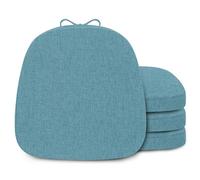FlyGulls Dining Chair Cushions Set of 4 Non Slip Seat Cushions for Dining Chairs with Ties and Washable Covers Kitchen Seat Pads 35.5x35.5cm Light Blue