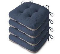 FlyGulls Indoor Kitchen Chair Cushions Set of 4 Anti Slip Dining Chair Pads Soft Kitchen Seat Cushion 18"X16.5"X3"/46X42X8cm, Blue