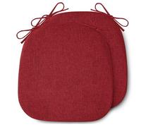 FlyGulls Kitchen Chair Cushions Set of 2 with Ties 41X41X5 cm, Red