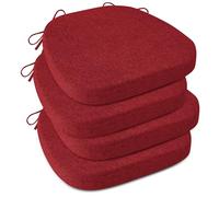 FlyGulls Kitchen Chair Cushions Set of 4 with Ties 41X41X5 cm, Red