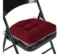 FlyGulls Kitchen Chair Cushions Tufted Dining Chair Cushions with Non Slip Backing and Ties Indoor Comfortable Seat Pads with Textured Covers for Home 1 Pack 40.5x40.5x10cm/16x16x4 Inch Burgundy