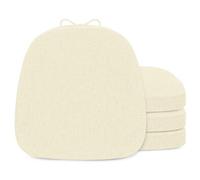 FlyGulls Metal Chair Cushions for Dining Chairs 2" Thick Kictchen Chair Cushions Non Slip Chair Pads with Ties for Metal Dining Chairs Set of 4 (35.5x35.5cm/14X14inch) (4, Ivory)