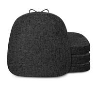 FlyGulls Metal Chair Cushions for Dining Chairs 2" Thick Kictchen Chair Cushions Non Slip Chair Pads with Ties for Metal Dining Chairs Set of 4 (35.5x35.5cm/14x14inch, Black)