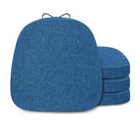 FlyGulls Metal Chair Cushions for Dining Chairs 2" Thick Kictchen Chair Cushions Non Slip Chair Pads with Ties for Metal Dining Chairs Set of 4 (35.5x35.5cm/14x14inch, Blue)