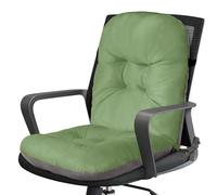 FlyGulls Office Chair Cushion with Back Elastic Belt One-Piece Soft Seat Cushion for Office Plush Anti-Slip Chair Pads with Ties for Dorm Desk Seat 40X40X8 cm (Green)