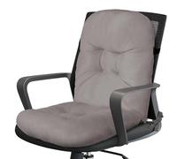 FlyGulls Office Chair Cushion with Back Elastic Belt One-Piece Soft Seat Cushion for Office Plush Anti-Slip Chair Pads with Ties for Dorm Desk Seat 40X40X8 cm (Light Grey)