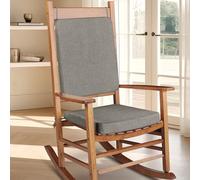 FlyGulls Rocking Chair Cushion Set with Machine Washable Cover Non-Slip Rocking Chair Cushions Indoor Seat and Back Pads with Ties 1 Pack, 2 Piece Set, 20"x 17"x 2"/51X43X5cm (Light Grey)
