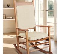 FlyGulls Rocking Chair Cushion Set with Machine Washable Cover Non-Slip Rocking Chair Cushions Indoor Seat and Back Pads with Ties 1 Pack, 2 Piece Set, 20"x 17"x 2"/51X43X5cm (Ivory)