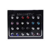 FlYHIGH 12 Pairs Crystal Rhinestone Magnetic Clip Non Piercing Earrings Fashion Jewelry