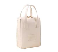 Flyhigter Travel Makeup Bag for Women, Large Capacity Toiletry Bag with Compartments, Open Flat Waterproof Cosmetic Bag, Portable Makeup Organizer for Bathroom & Travel, White