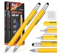 FLYHOMES Multitool Pen, 6 in 1 Multi-tool Pen Set, Cool Gadgets, EDC, Unique Tech Gifts for Men Who Have Everything (2PCS)