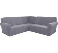 Corner Sofa Cover, Soft Thick Stretch L-shape Sectional Couch Protector Cover, Machine Washable, for Home Cafe Club Restaurant,K,5 Seater