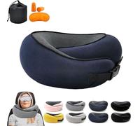 Flyhugz,Flyhugz Neck Pillow,Flyhugs Neck Pillow, Flyhugz Stowable U-Shaped Pillow For Airplanes, Car, Office, Sleeping Upright (Blue B)
