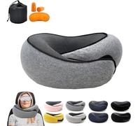 Flyhugz，Flyhugz Neck Pillow，Flyhugs Neck Pillow, Flyhugz Stowable U-Shaped Pillow For Airplanes, Car, Office, Sleeping Upright (Dark Grey)