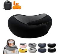 Flyhugz，Flyhugz Neck Pillow，Flyhugs Neck Pillow, Flyhugz Stowable U-Shaped Pillow For Airplanes, Car, Office, Sleeping Upright (Black B)