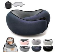 Flyhugz - Flyhugz Neck Pillow, Flyhugs Neck Pillow, Wander Plus Travel Pillow, Memory Foam Travel Pillow, Flyhugz Stowable U-Shaped Pillow For Airplanes, Car, Office, Sleeping Upright (A-Blue)