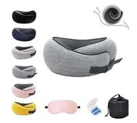Flyhugz Neck Pillow for Travel, Flyhugz Travel Neck Pillow, With Neck Pillows Storage Bag,Eye Mask,Ear Plugs (Dark Grey)