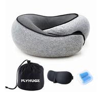 Flyhugz Neck Pillow, U-Shaped Memory Foam Travel Pillow for Travel, Airplane, Car, Office, Adjustable Airplane Neck Pillow for Men & Women