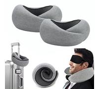 FlyHugz Travel Pillow Adult Travel Pillow | Memory Foam for 360° Neck Support with Washable Cover for Ultimate Comfort