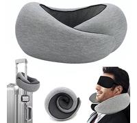 FlyHugz Travel Pillow Adult Travel Pillow | Memory Foam for 360° Neck Support with Washable Cover for Ultimate Comfort
