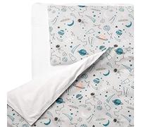 FlyIdeas Kids Single Duvet Cover Bedding Set and Pillowcase Compatible with Single Beds/Todler Cots - 100% Pure Cotton Certif. Made in EU