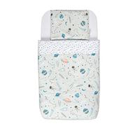 FlyIdeas Next To Me Crib Fitted Sheets 4 Pcs Complete Set with Duvet & Duvet Cover 83x50 Cm Compatible with Bedside Co-Sleeping Next to Me Mattresses 50x80 40x80 and Similar