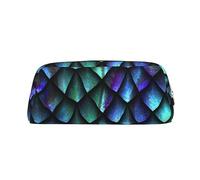 FLYIFE 3D Magical Dragon Scales Pattern Printed Leather Pencil Case for Girls Boys - Gold Zipper Pencil Bag Pen Pouch Cosmetic Organizer Bag for School Office Travel