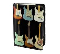FLYIFE Art Guitar Pattern Printed Passport Holder Cover 5.5 inches, Leather Passport Cover Case Travel Passport Wallet for Women Men