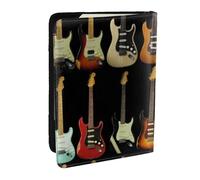 FLYIFE Art Guitar Pattern Printed Passport Holder Cover, PU Leather Passport Cover Case Travel Passport Wallet for Women Men