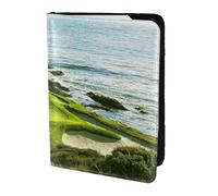 FLYIFE Beach Golf Course Printed Passport Holder Cover 5.5 inches, Leather Passport Cover Case Travel Passport Wallet for Women Men