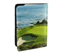 FLYIFE Beach Golf Course Printed Passport Holder Cover, PU Leather Passport Cover Case Travel Passport Wallet for Women Men