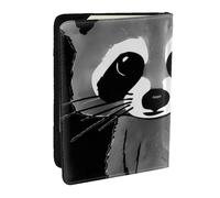 FLYIFE Cartoon Cute Raccoon Printed Passport Holder Cover, PU Leather Passport Cover Case Travel Passport Wallet for Women Men