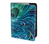 FLYIFE Colored Peacock Printed Passport Holder Cover 5.5 inches, Leather Passport Cover Case Travel Passport Wallet for Women Men