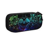 FLYIFE Cool Skull Large Pencil Bag with 2 Compartments Pencil Pen Case Pencil Pouch Bag Organizer for Girls Boys Student School Office College -One Size