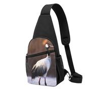 FLYIFE Crowned Bird Printed Sling Bag Chest Bag for Men Women, Casual Sling Shoulder Backpack Crossbody Bag