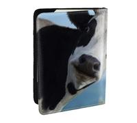 FLYIFE Cute Cow Printed Passport Holder Cover, PU Leather Passport Cover Case Travel Passport Wallet for Women Men
