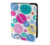FLYIFE Cute Nurse Printed Passport Holder Cover 5.5 inches, Leather Passport Cover Case Travel Passport Wallet for Women Men