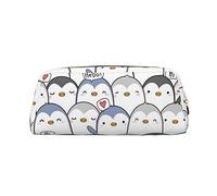 FLYIFE Cute Penguin Printed Leather Pencil Case for Girls Boys - Gold Zipper Pencil Bag Pen Pouch Cosmetic Organizer Bag for School Office Travel