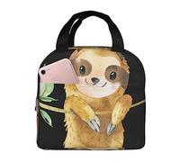 FLYIFE Cute Sloth Insulated Lunch Bag Cooler Aluminum Foil Portable Lunch Tote Bag- Waterproof, Breathable, Lightweight, and Durable