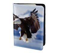 FLYIFE Eagle Printed Passport Holder Cover 5.5 inches, Leather Passport Cover Case Travel Passport Wallet for Women Men