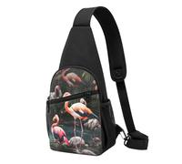 FLYIFE Flamingo Tropical Wildlife Printed Sling Bag Chest Bag for Men Women, Casual Sling Shoulder Backpack Crossbody Bag