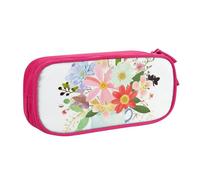 FLYIFE Flower Large Pencil Bag with 2 Compartments Pencil Pen Case Pencil Pouch Bag Organizer for Girls Boys Student School Office College, Pink
