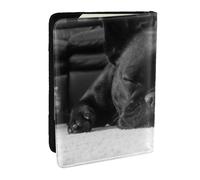 FLYIFE French Bulldog Printed Passport Holder Cover, PU Leather Passport Cover Case Travel Passport Wallet for Women Men