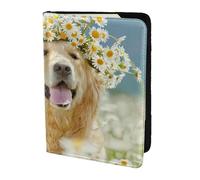 FLYIFE Golden Retriever Dog Printed Passport Holder Cover 5.5 inches, Leather Passport Cover Case Travel Passport Wallet for Women Men