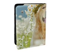 FLYIFE Golden Retriever Dog Printed Passport Holder Cover, PU Leather Passport Cover Case Travel Passport Wallet for Women Men