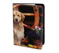 FLYIFE Golden Retriever Printed Passport Holder Cover 5.5 inches, Leather Passport Cover Case Travel Passport Wallet for Women Men