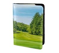 FLYIFE Golf Course Lawn Printed Passport Holder Cover 5.5 inches, Leather Passport Cover Case Travel Passport Wallet for Women Men